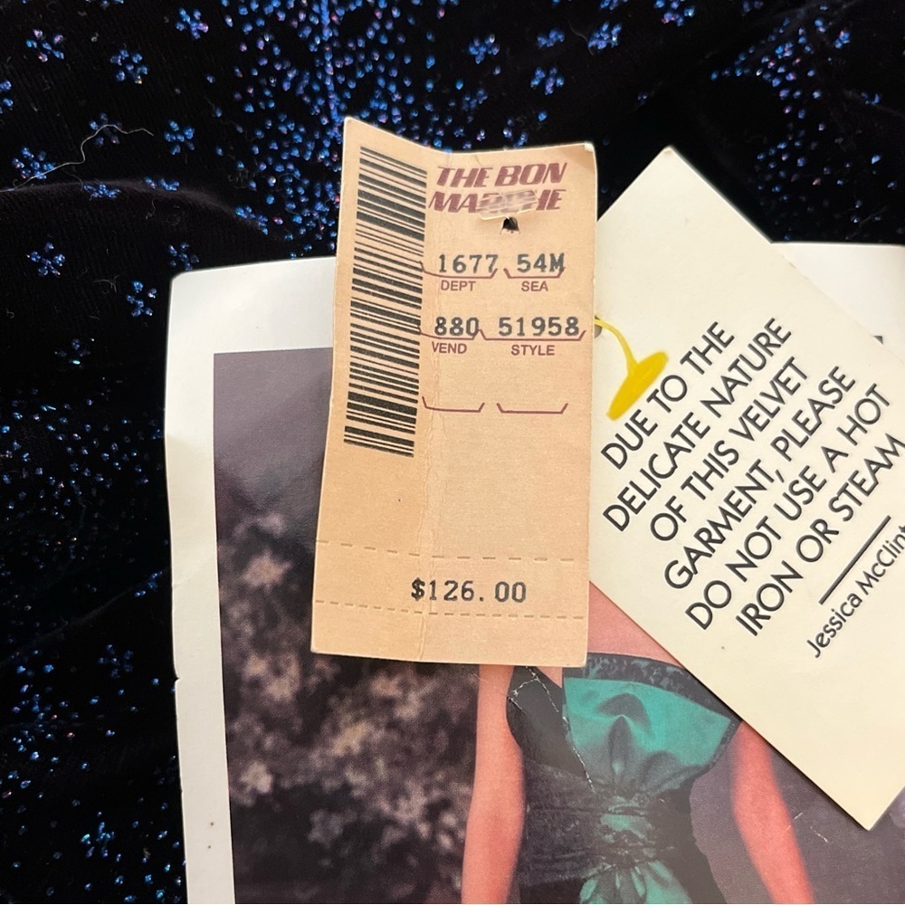 Gunne Sax By Jessica McClintock Velvet Sparkly Long Sleeve Peplum Top Women’s 11 - Picture 9 of 11